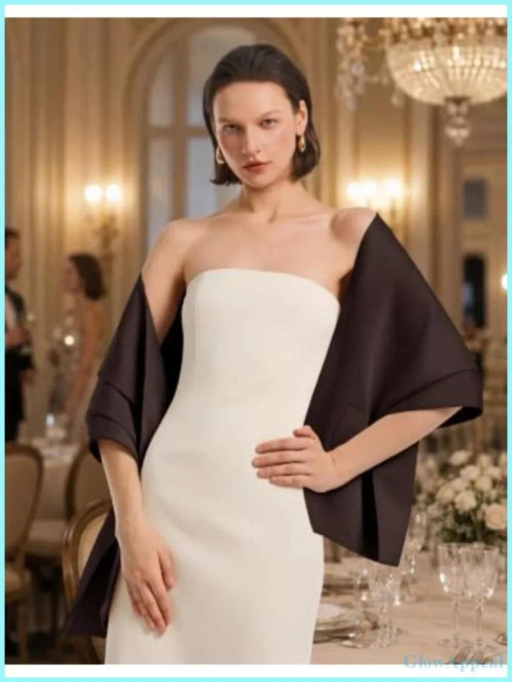 Stay-in-Place Satin Pull Through Shawl Wrap for Evening Dresses